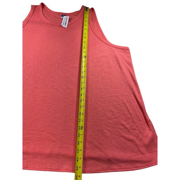 Old Navy Coral Sleeveless Ribbed Tank Top 3X Polyester & Rayon Blend - Picture 5 of 8